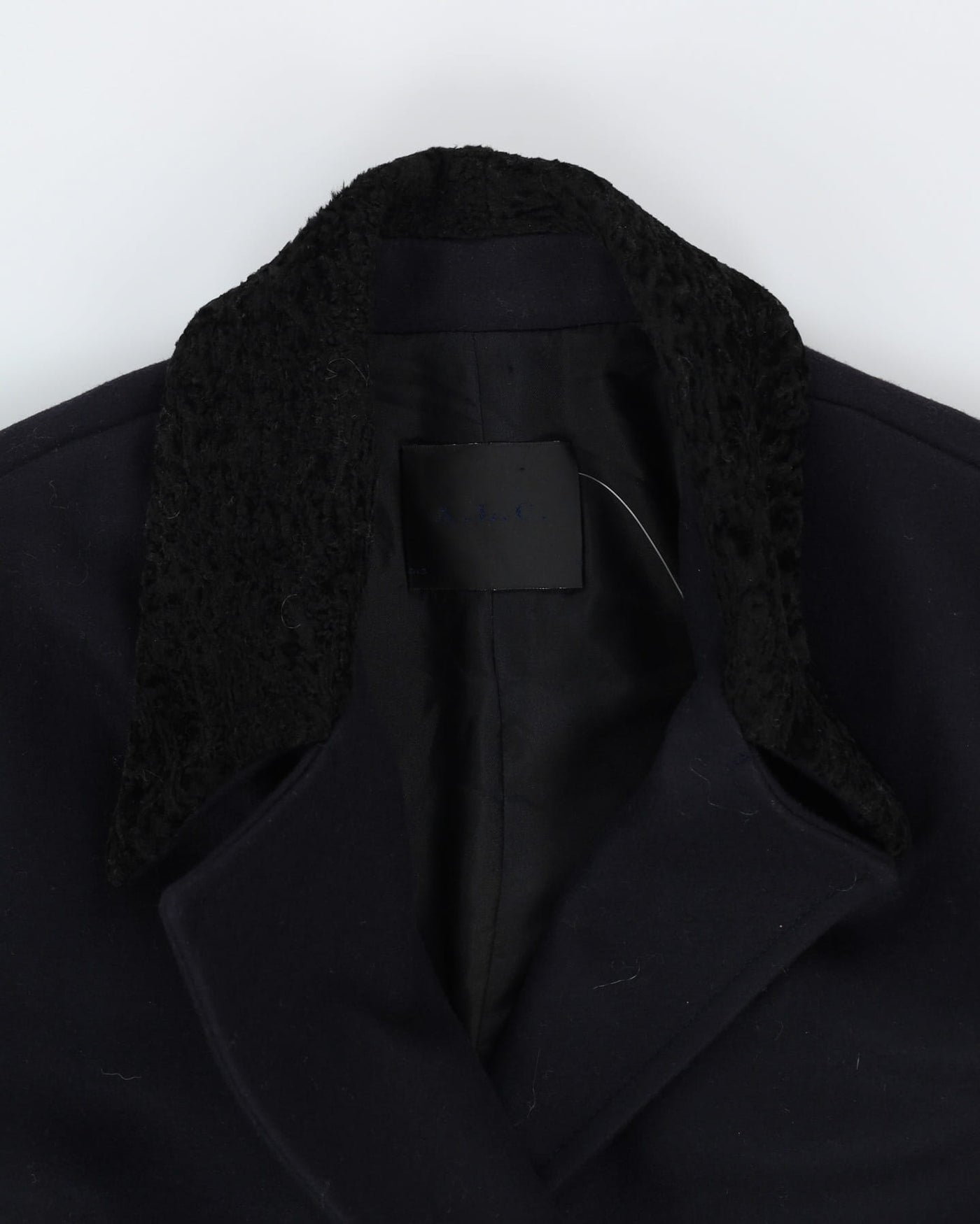 A.L.C. Navy Wool Short Overcoat - L