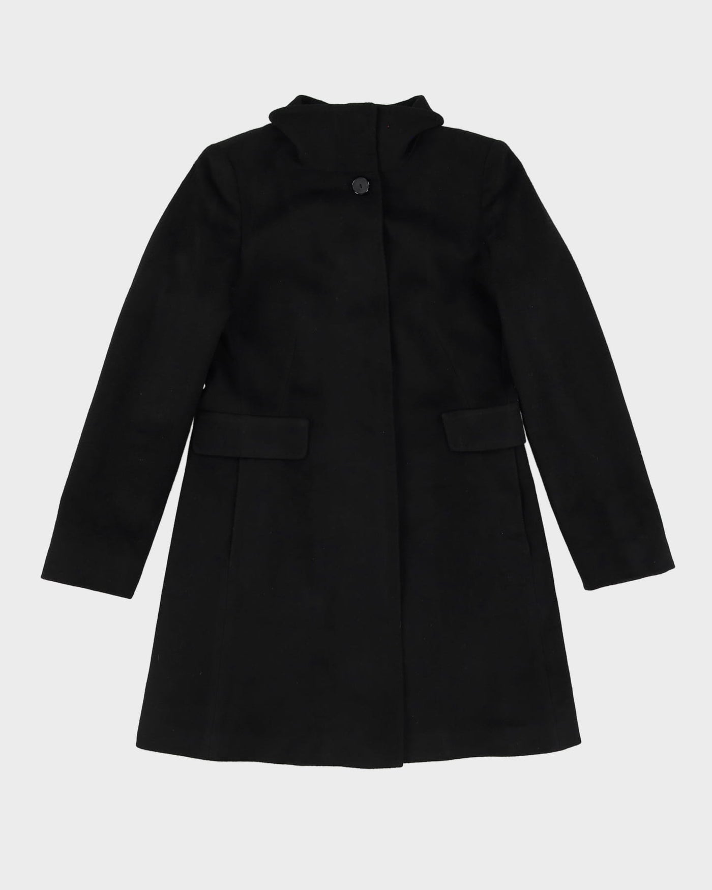 MaxMAra Black Wool Short Overcoat - XS