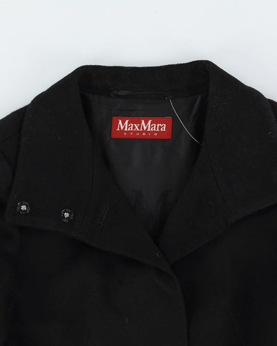 MaxMAra Black Wool Short Overcoat - XS