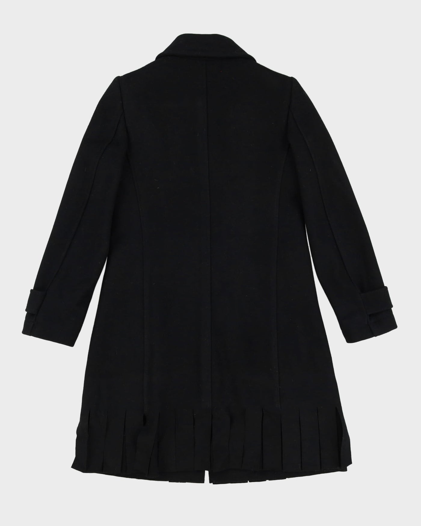 Moschino Cheap And Chic Fringed Black Overcoat - XS