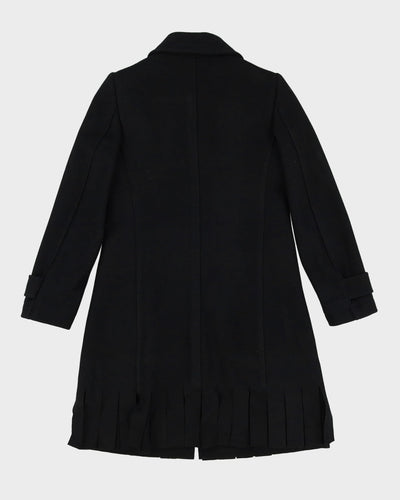 Moschino Cheap And Chic Fringed Black Overcoat - XS