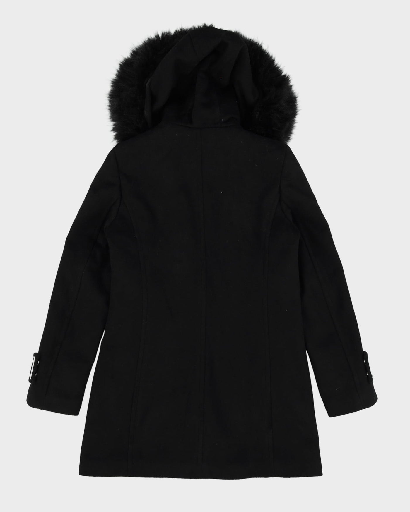 Calvin Klein Black Hooded Coat - XS