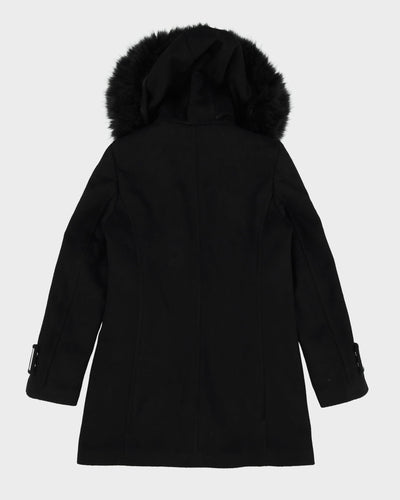 Calvin Klein Black Hooded Coat - XS