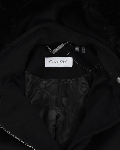 Calvin Klein Black Hooded Coat - XS