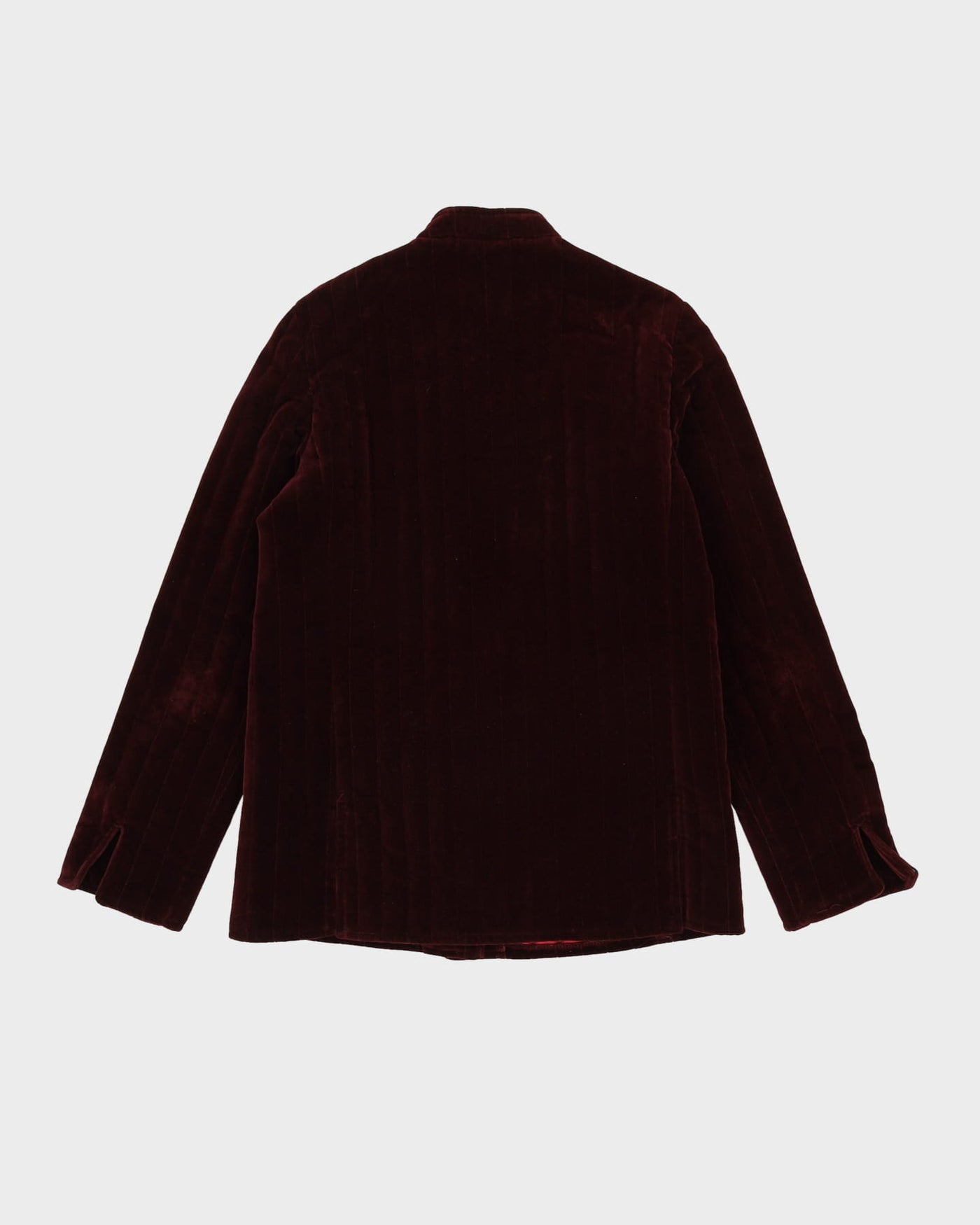 Quilted Burgundy Velvet Jacket - S