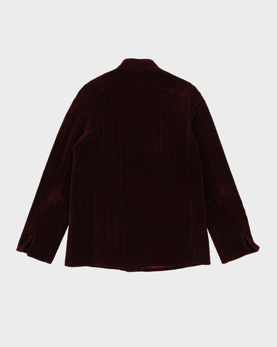 Quilted Burgundy Velvet Jacket - S