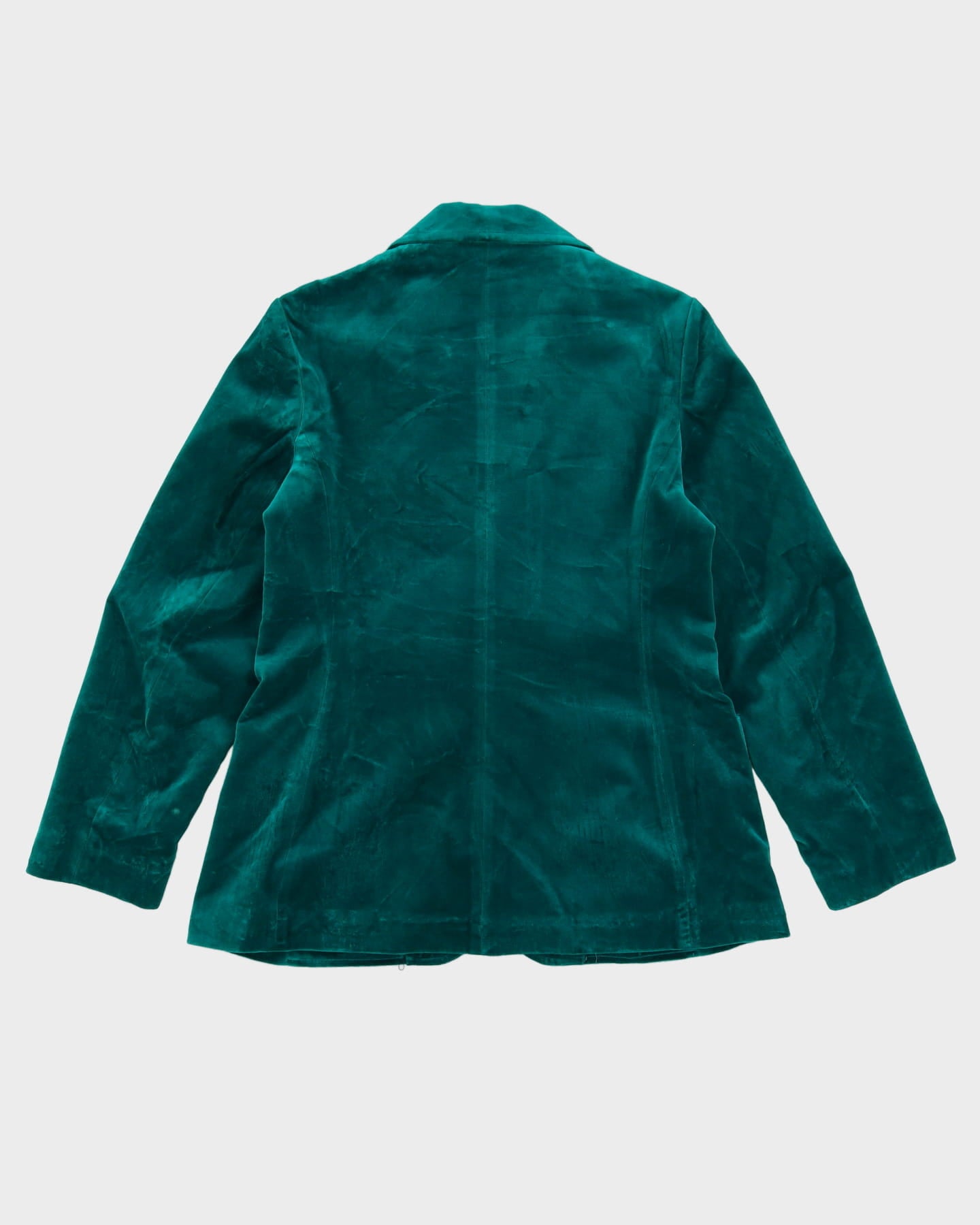 Vintage 1980s Green Velvet Blazer Jacket - M