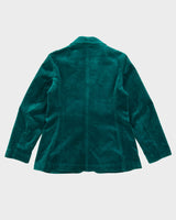 Vintage 1980s Green Velvet Blazer Jacket - M