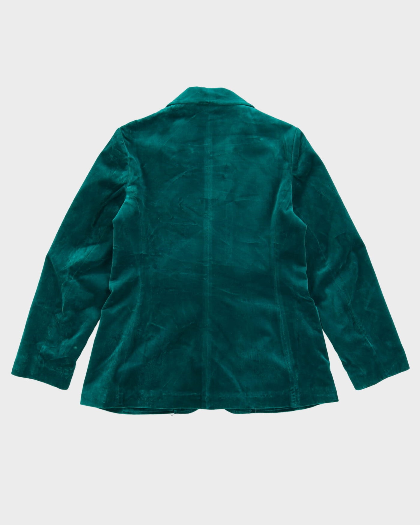 Vintage 1980s Green Velvet Blazer Jacket - M