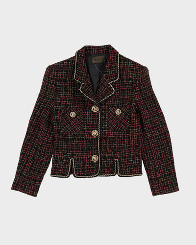 Y2K Black And Pink Woven Blazer Jacket - XS / S
