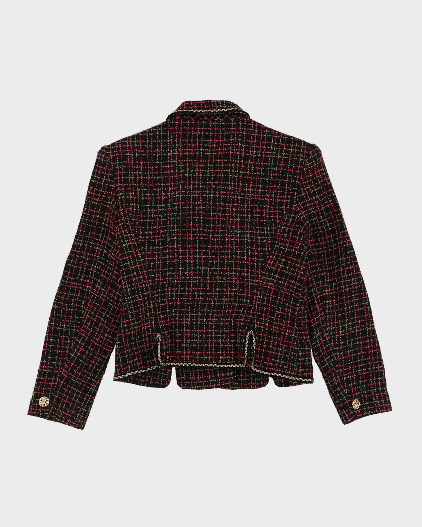 Y2K Black And Pink Woven Blazer Jacket - XS / S