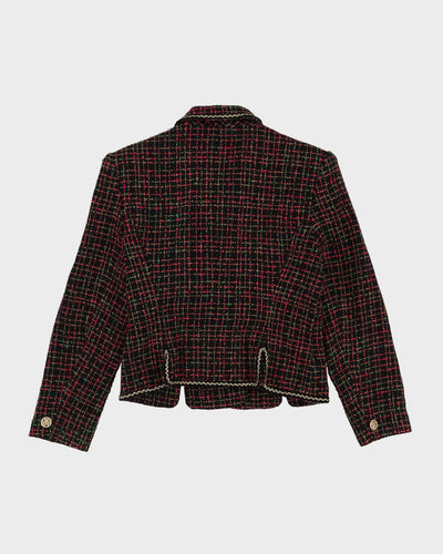 Y2K Black And Pink Woven Blazer Jacket - XS / S