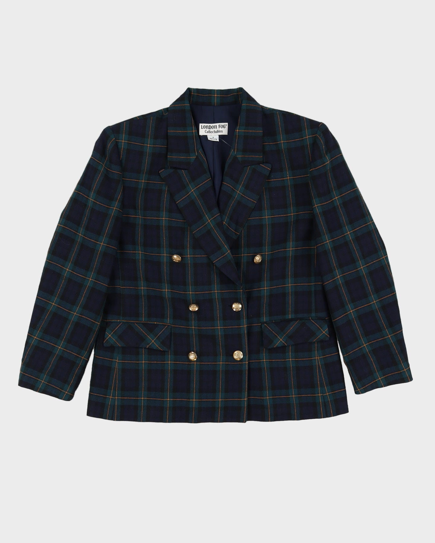 London Fog Blue Checked Blazer Jacket - S
