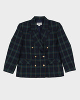 London Fog Blue Checked Blazer Jacket - S