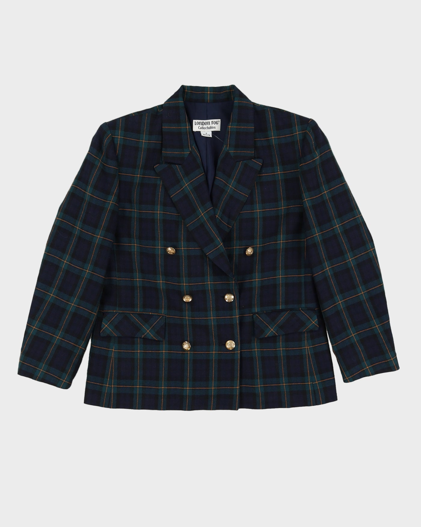 London Fog Blue Checked Blazer Jacket - S