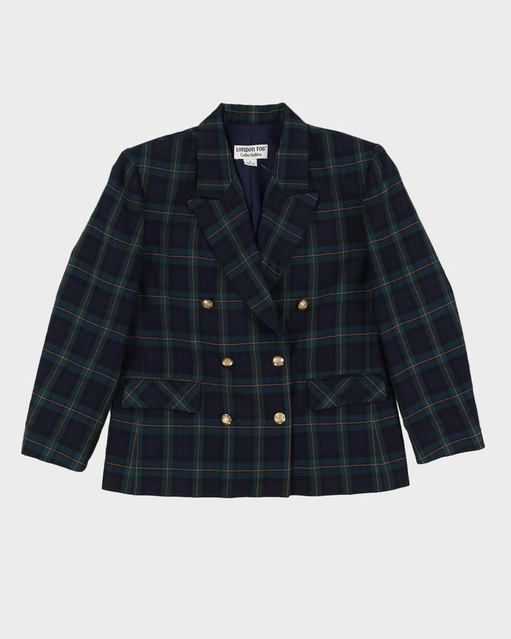 London Fog Blue Checked Blazer Jacket - S