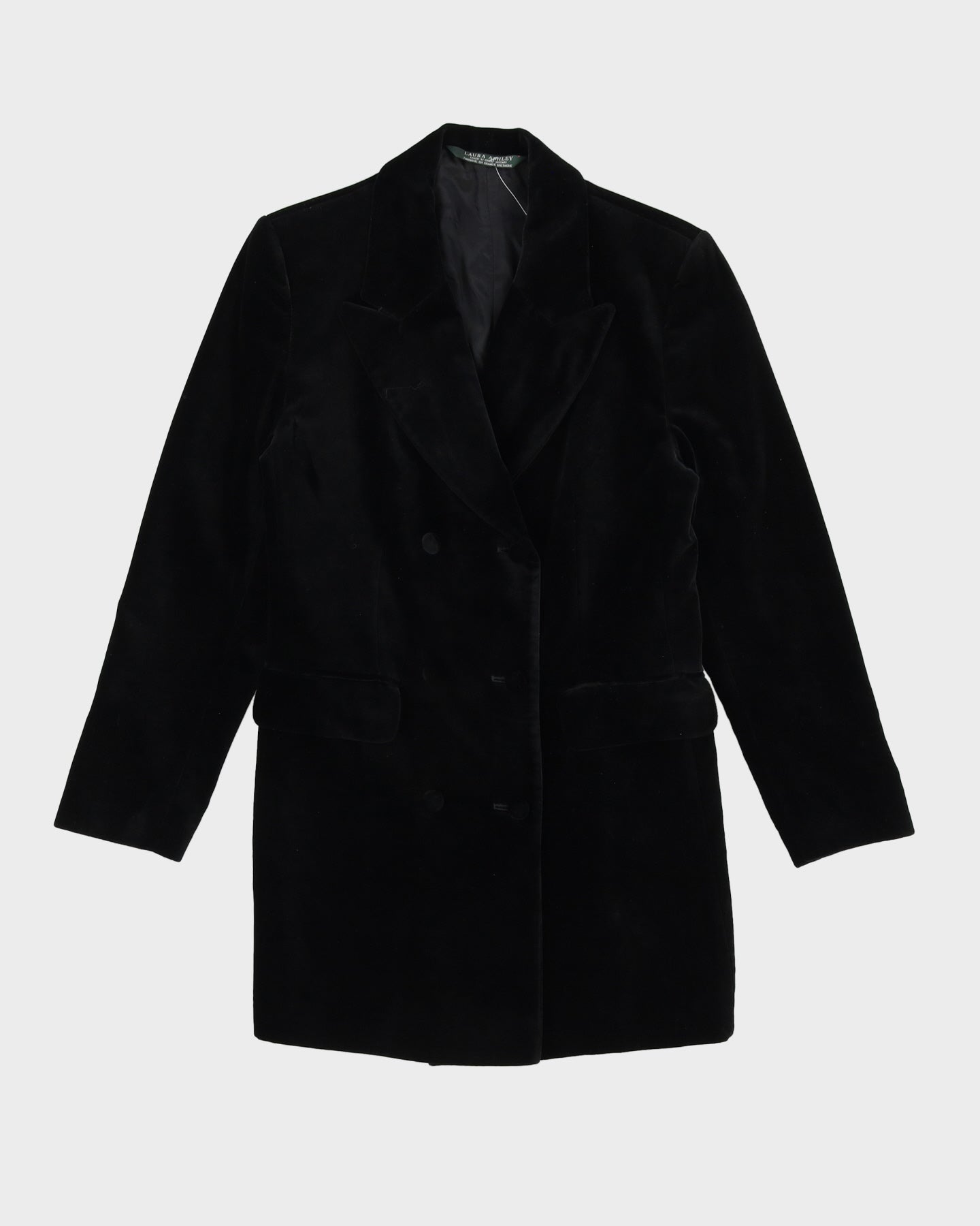 Laura Ashley Black Velvet Jacket - XS