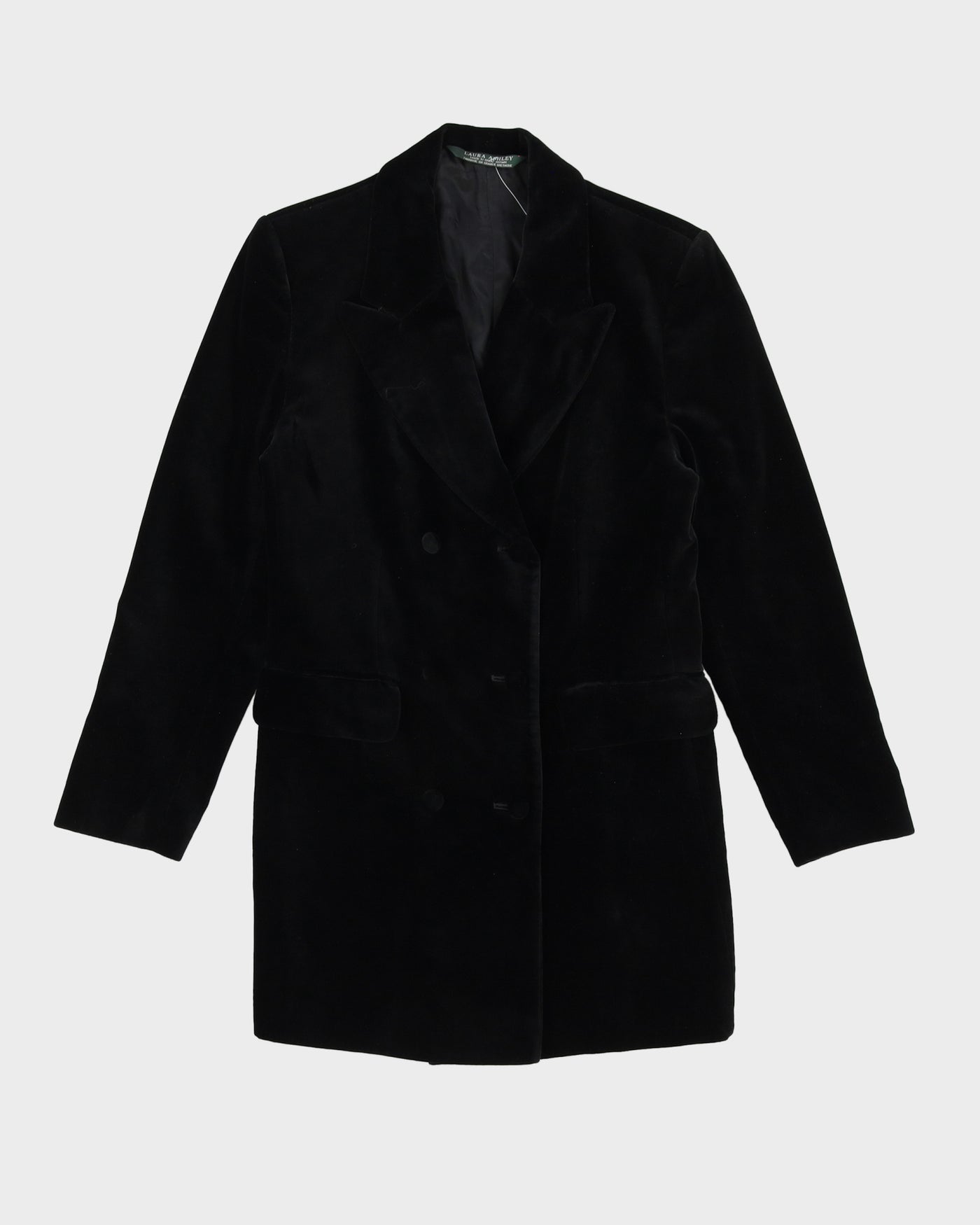Laura Ashley Black Velvet Jacket - XS
