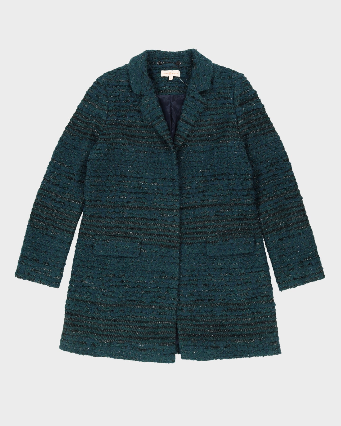 Tory Burch Green Silver Overcoat - M