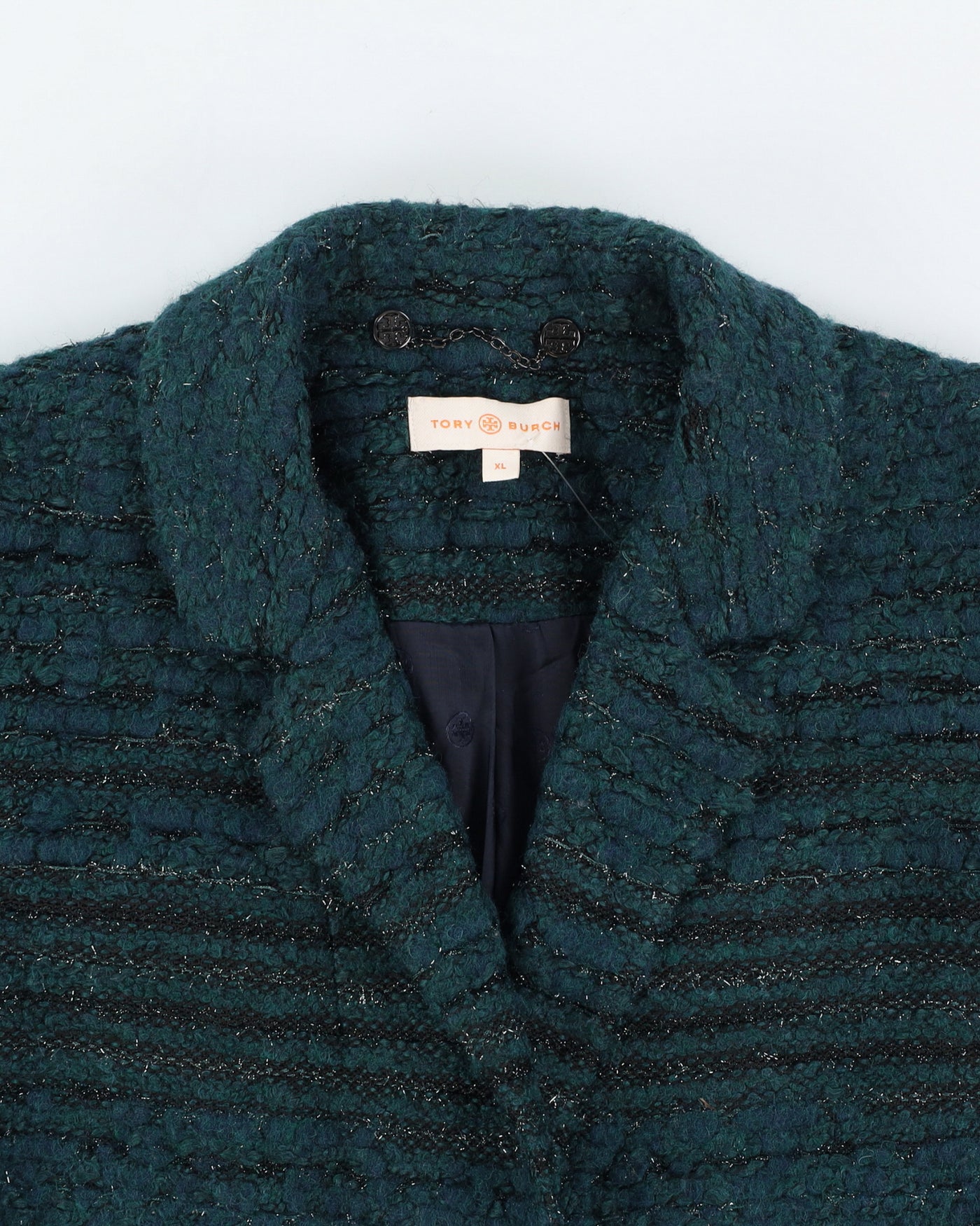 Tory Burch Green Silver Overcoat - M