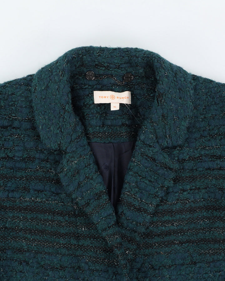 Tory Burch Green Silver Overcoat - M