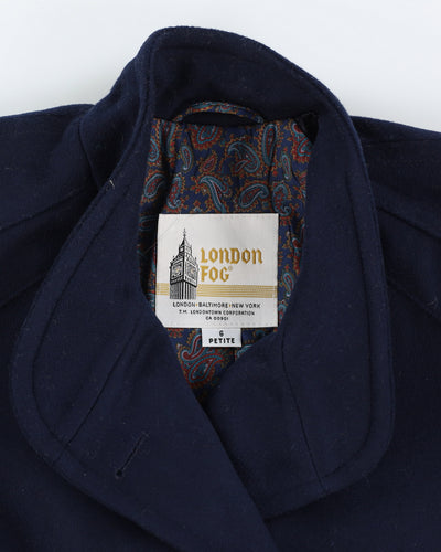 London Fog Navy Blue Overcoat - S