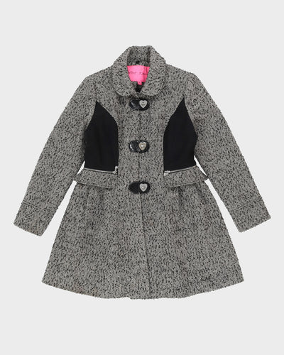 Betsey Johnson Black And White Overcoat - S