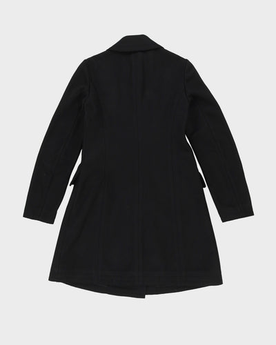 Theory Black Wool Blend Overcoat - XS