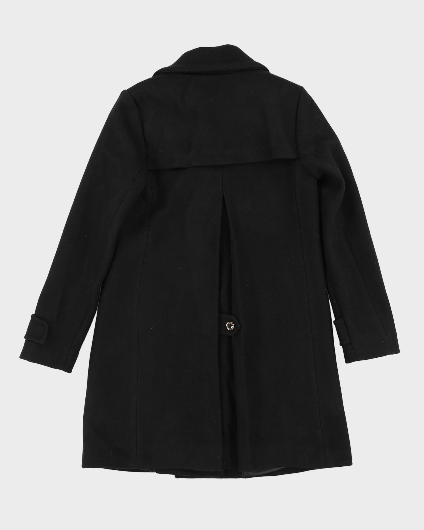 Karl Lagerfeld Black Wool Blend Overcoat - XS
