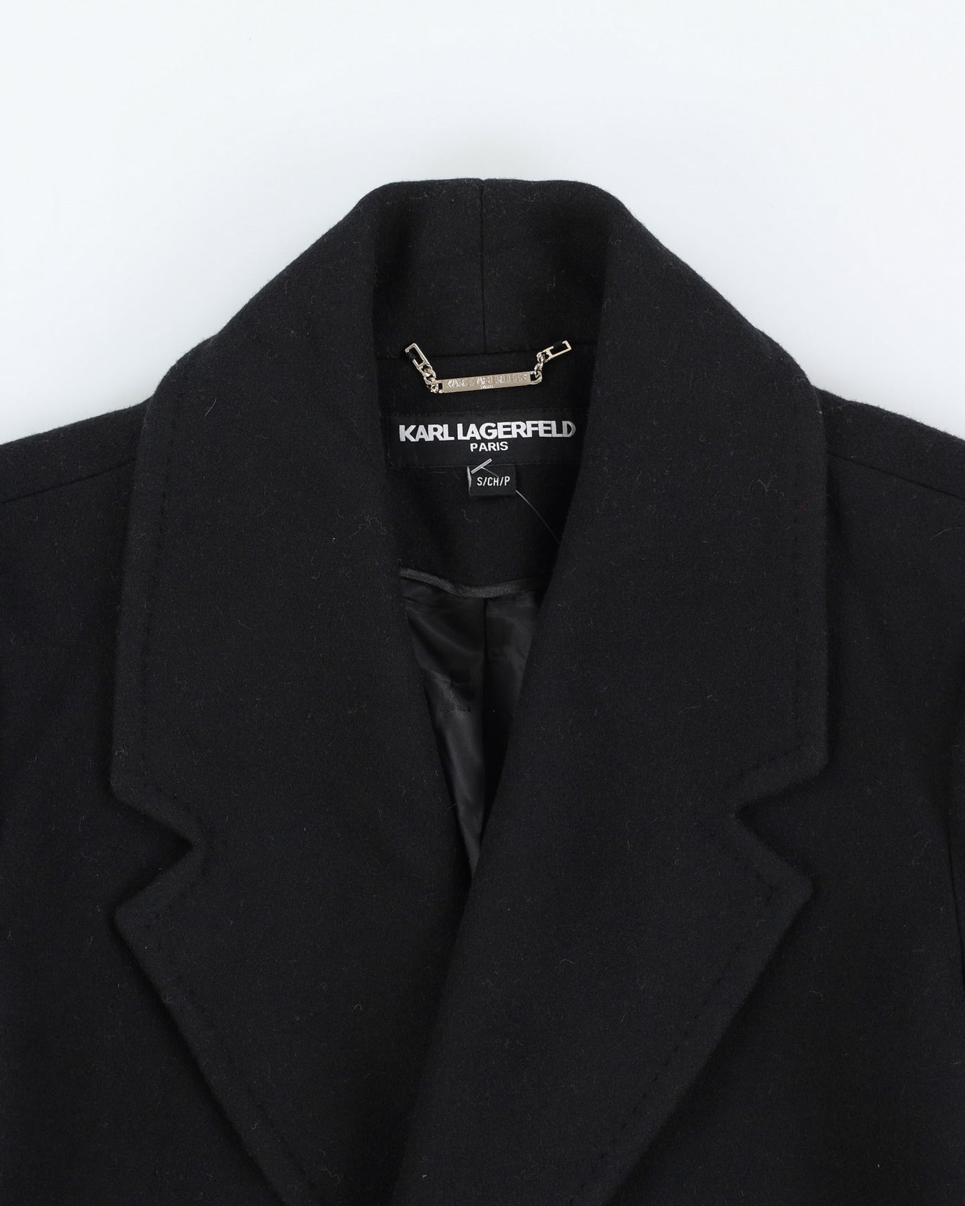 Karl Lagerfeld Black Overcoat - S