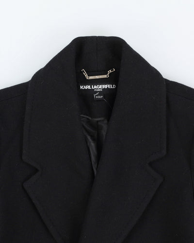 Karl Lagerfeld Black Overcoat - S