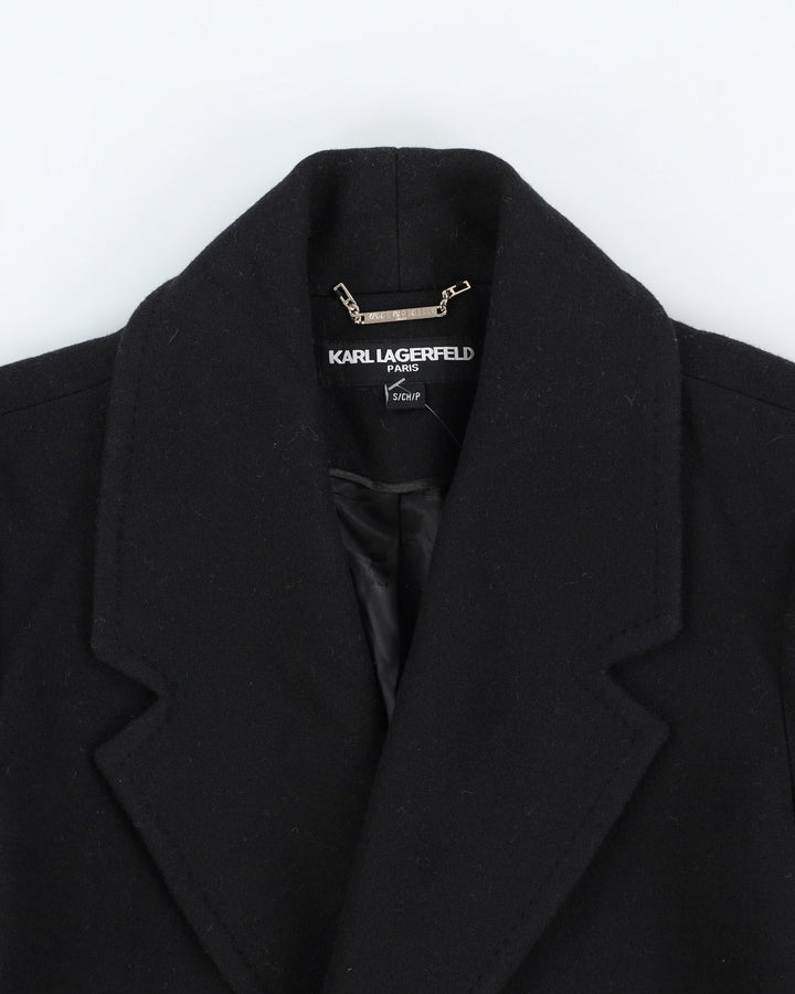 Karl Lagerfeld Black Overcoat - S