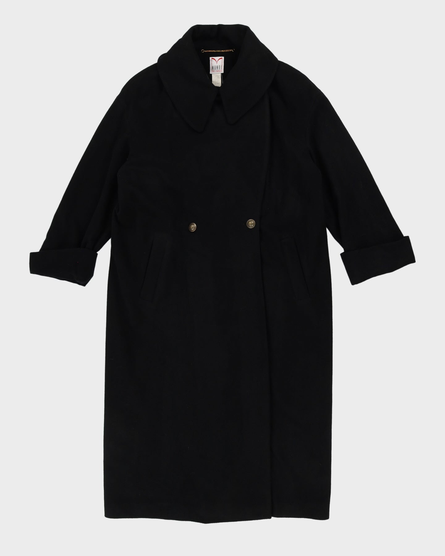 Mondi Black Long Overcoat - L / XL