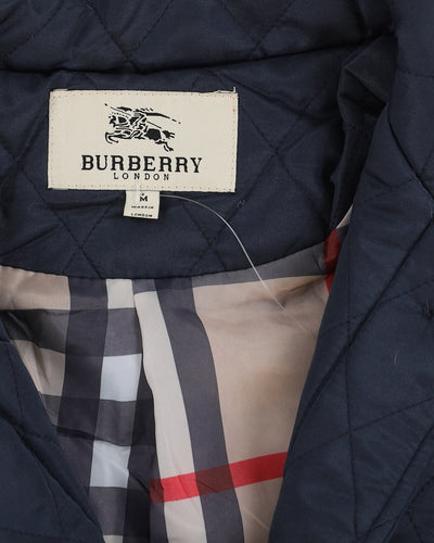 Burberry Navy Blue Quilted Jacket - XXS