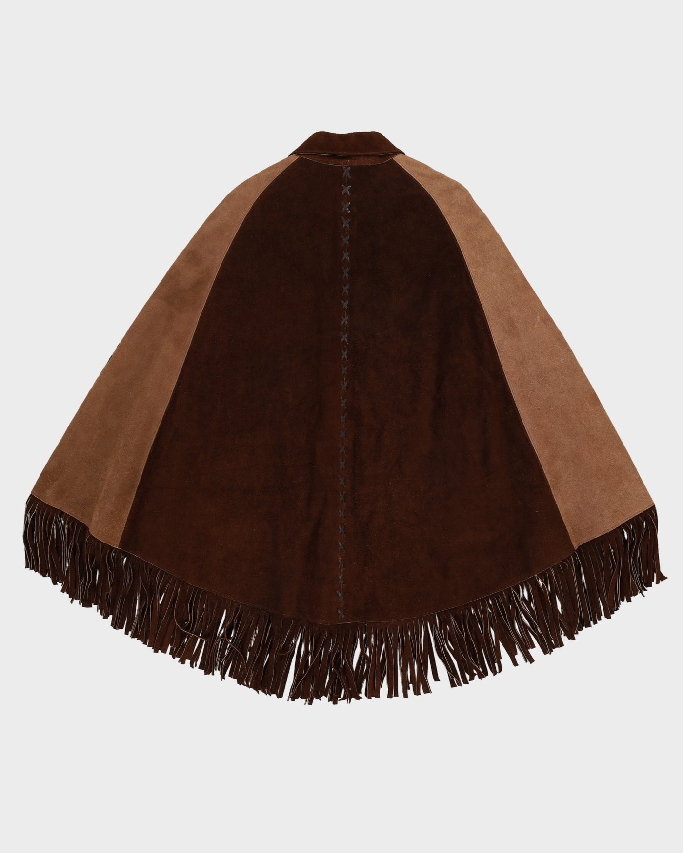 Vintage 1970s Brown Suede Poncho - S / M