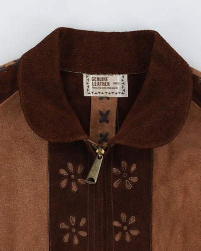 Vintage 1970s Brown Suede Poncho - S / M