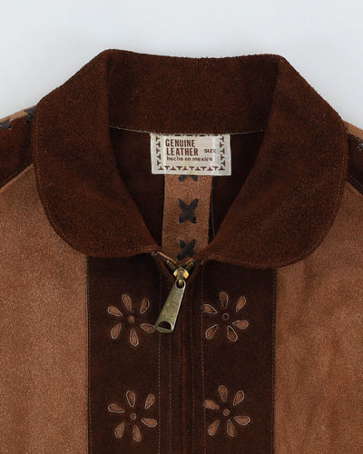 Vintage 1970s Brown Suede Poncho - S / M