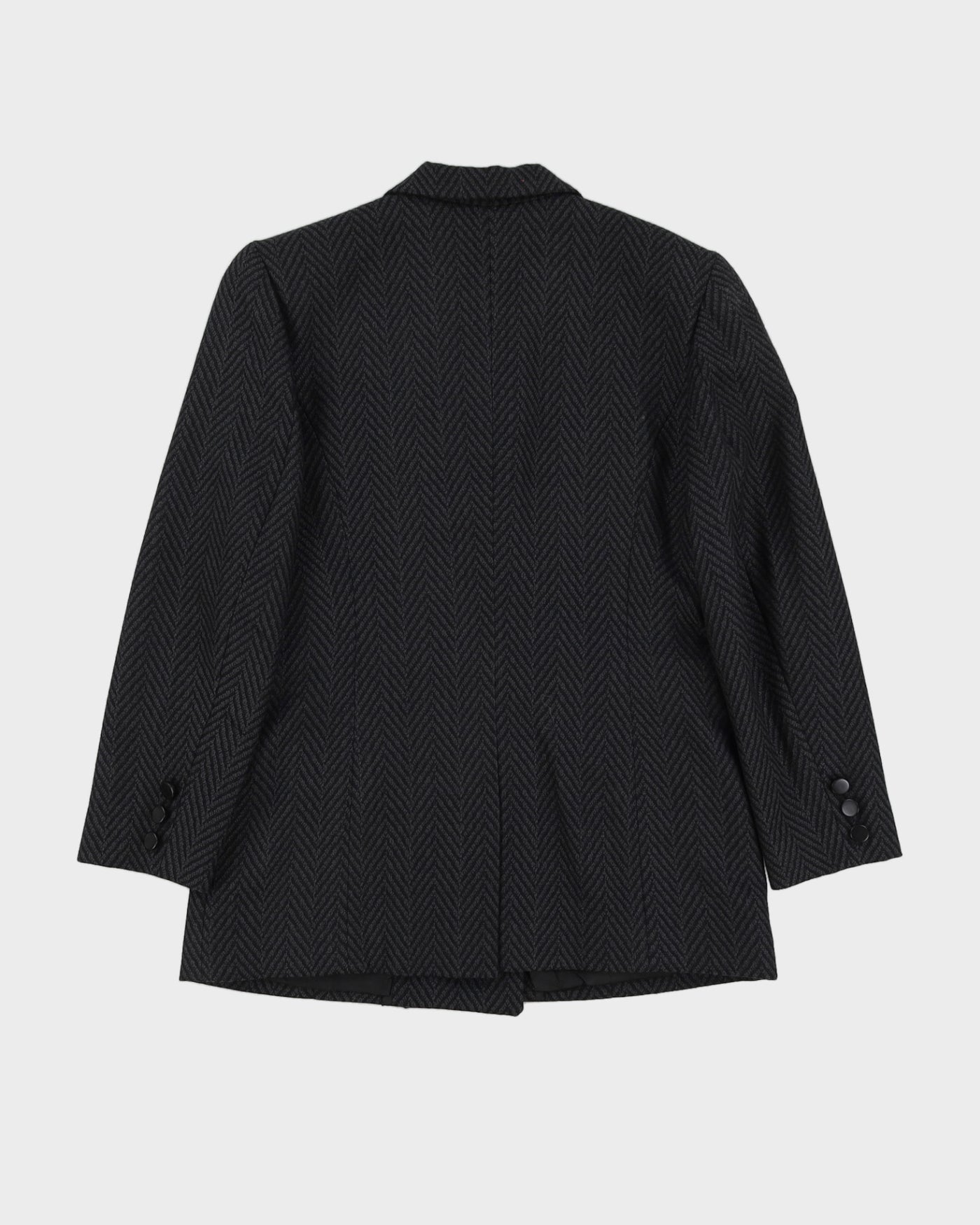 Grey Chevron Pattered Blazer Jacket - S
