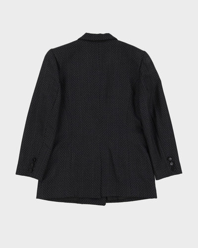 Grey Chevron Pattered Blazer Jacket - S