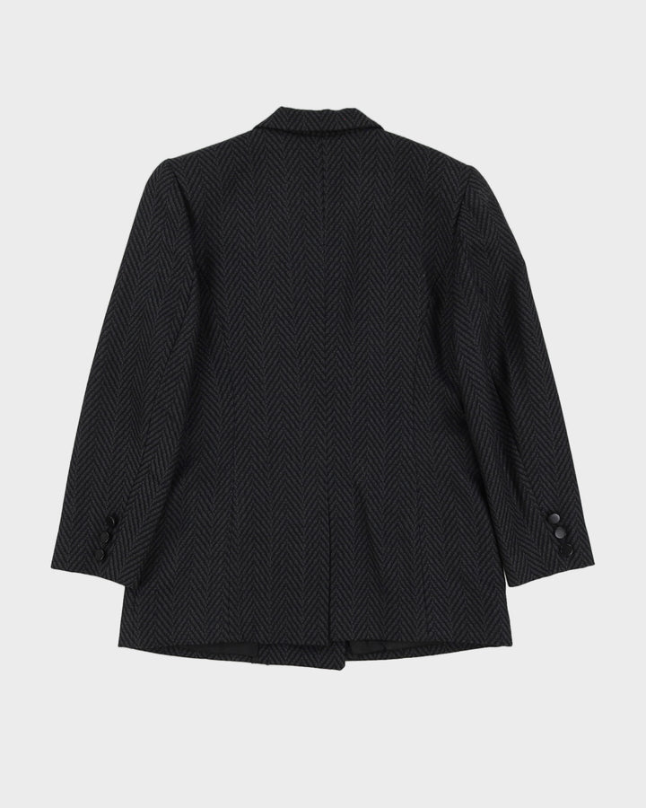 Grey Chevron Pattered Blazer Jacket - S