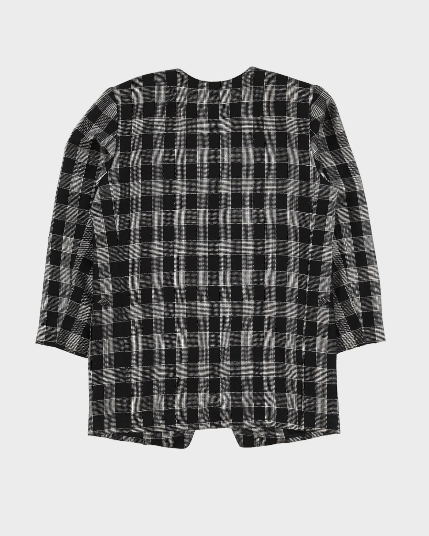 00s Black And White Checked Blazer Jacket - M