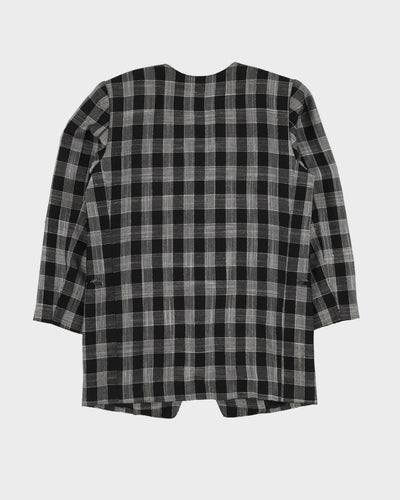 00s Black And White Checked Blazer Jacket - M