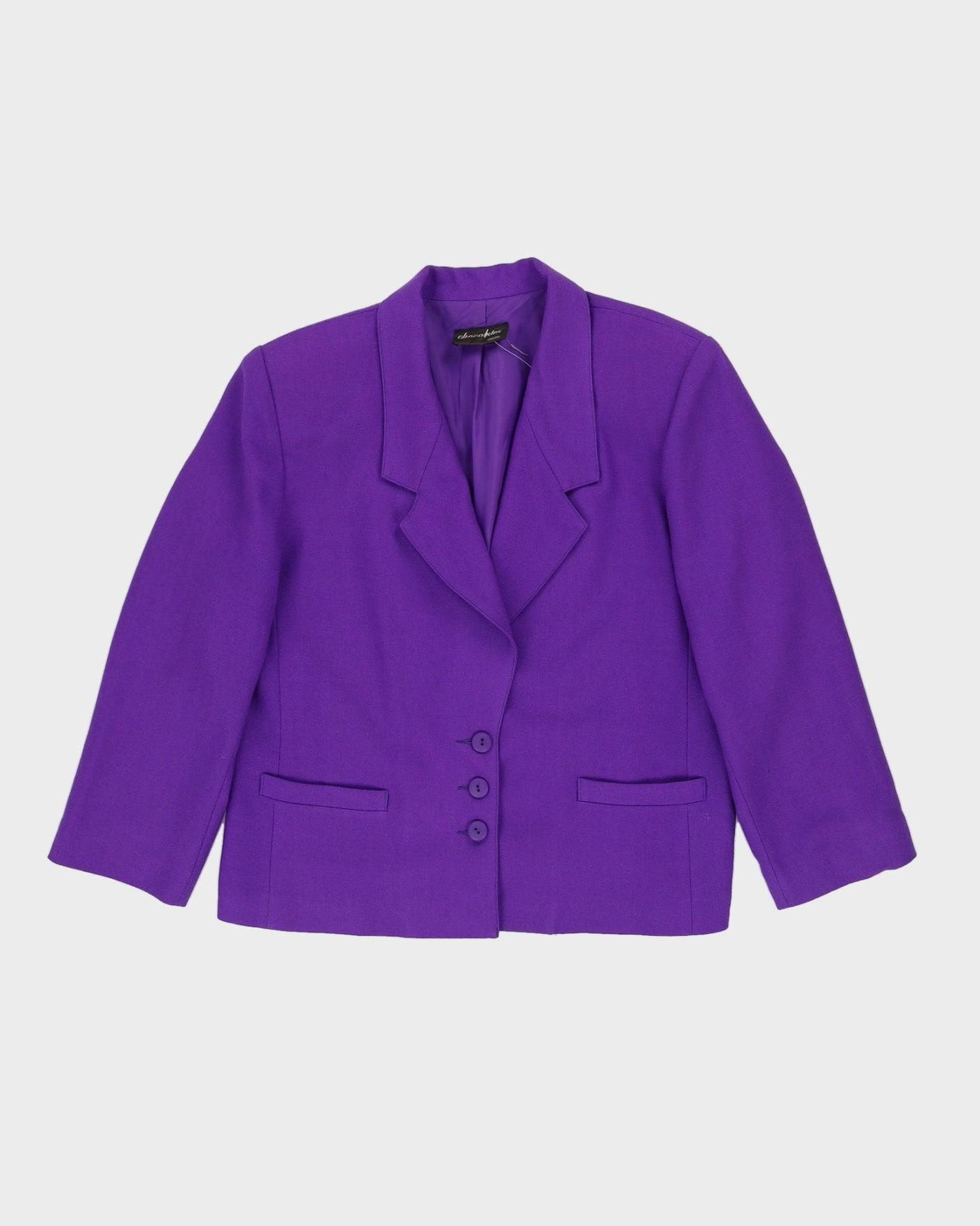 00s Purple Boxy Blazer Jacket - S