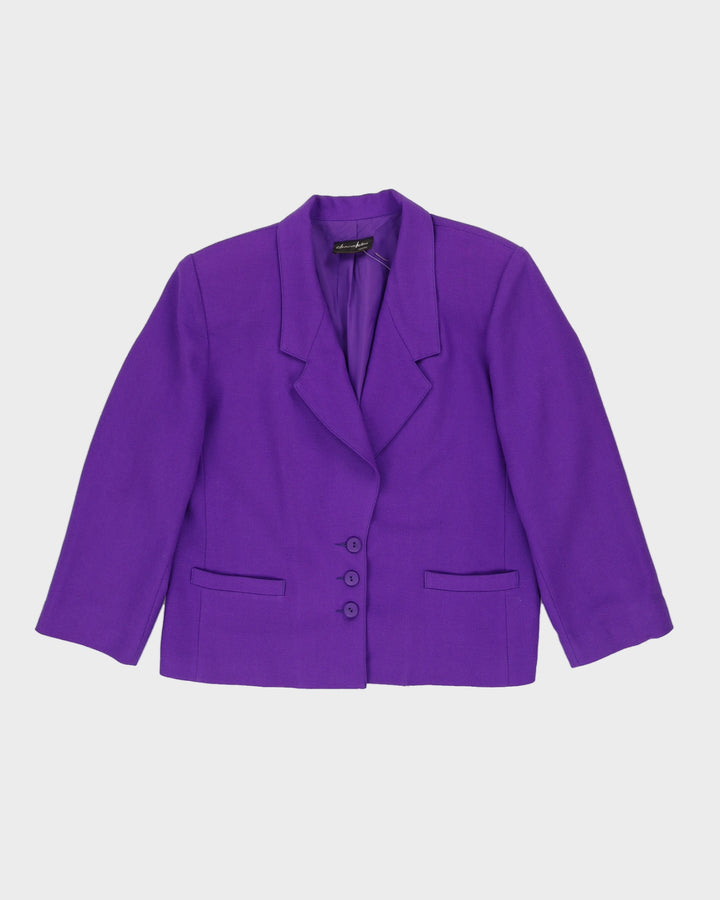 00s Purple Boxy Blazer Jacket - S