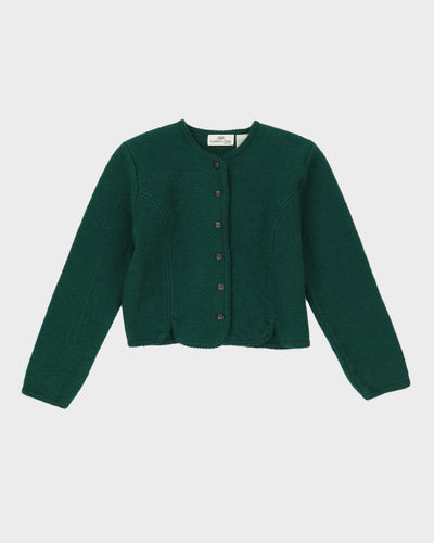 Green Wool Cropped Jacket - S