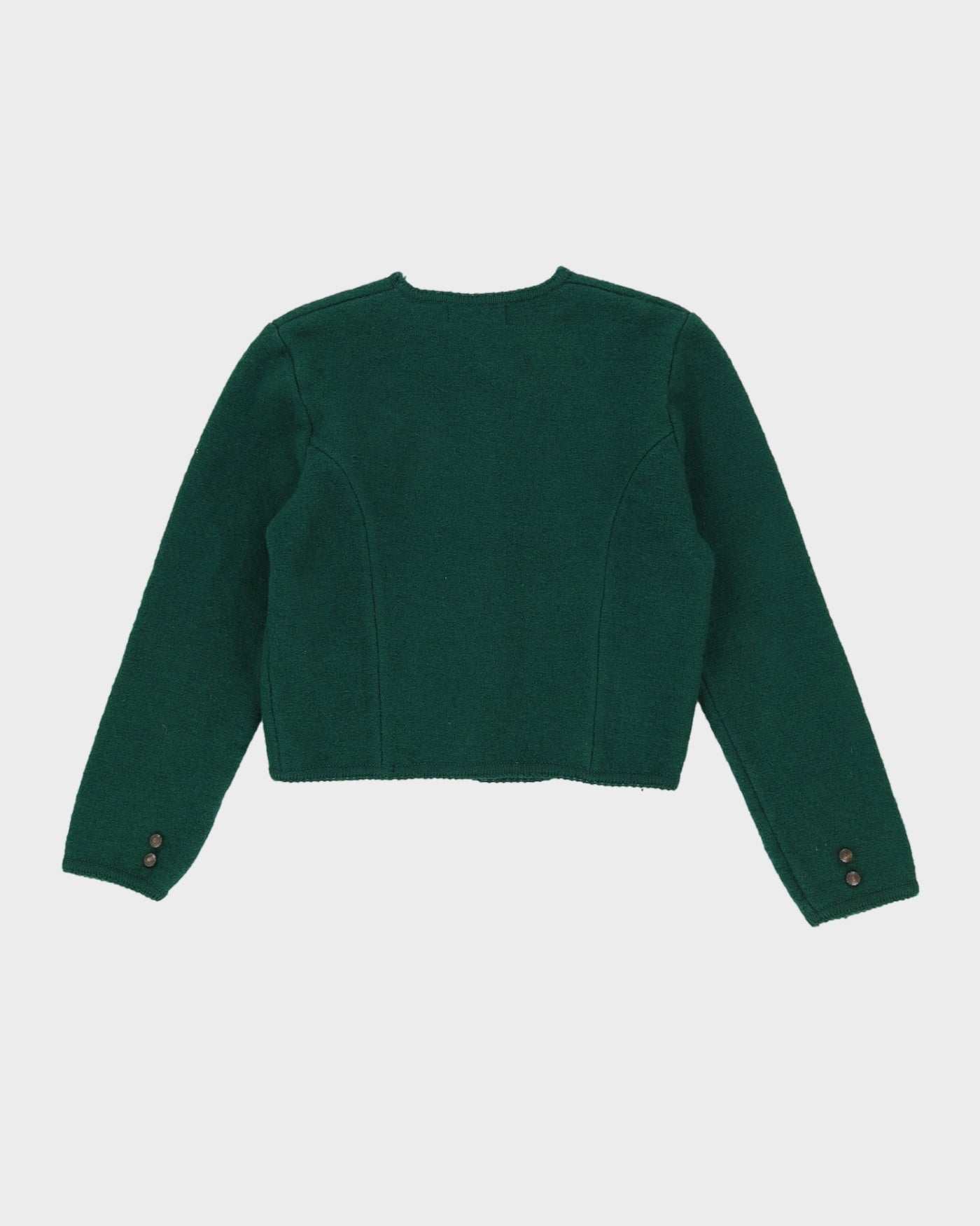 Green Wool Cropped Jacket - S