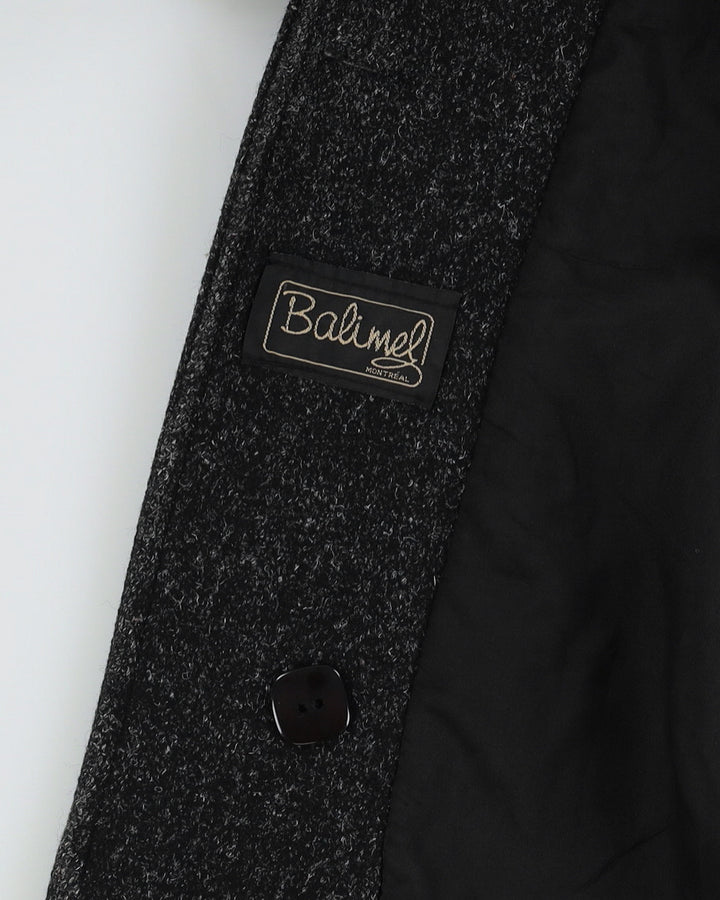 Grey Speckled Pleated Short Overcoat - L