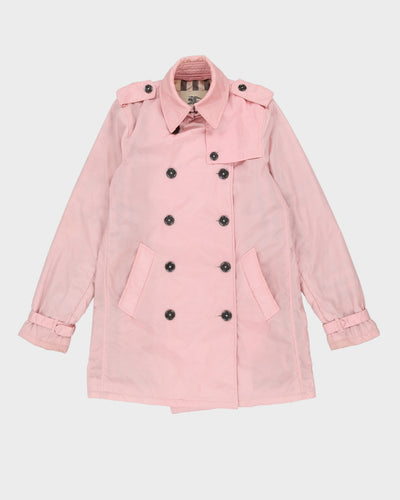 Burberry London Pink Padded Rain Mac Jacket - S