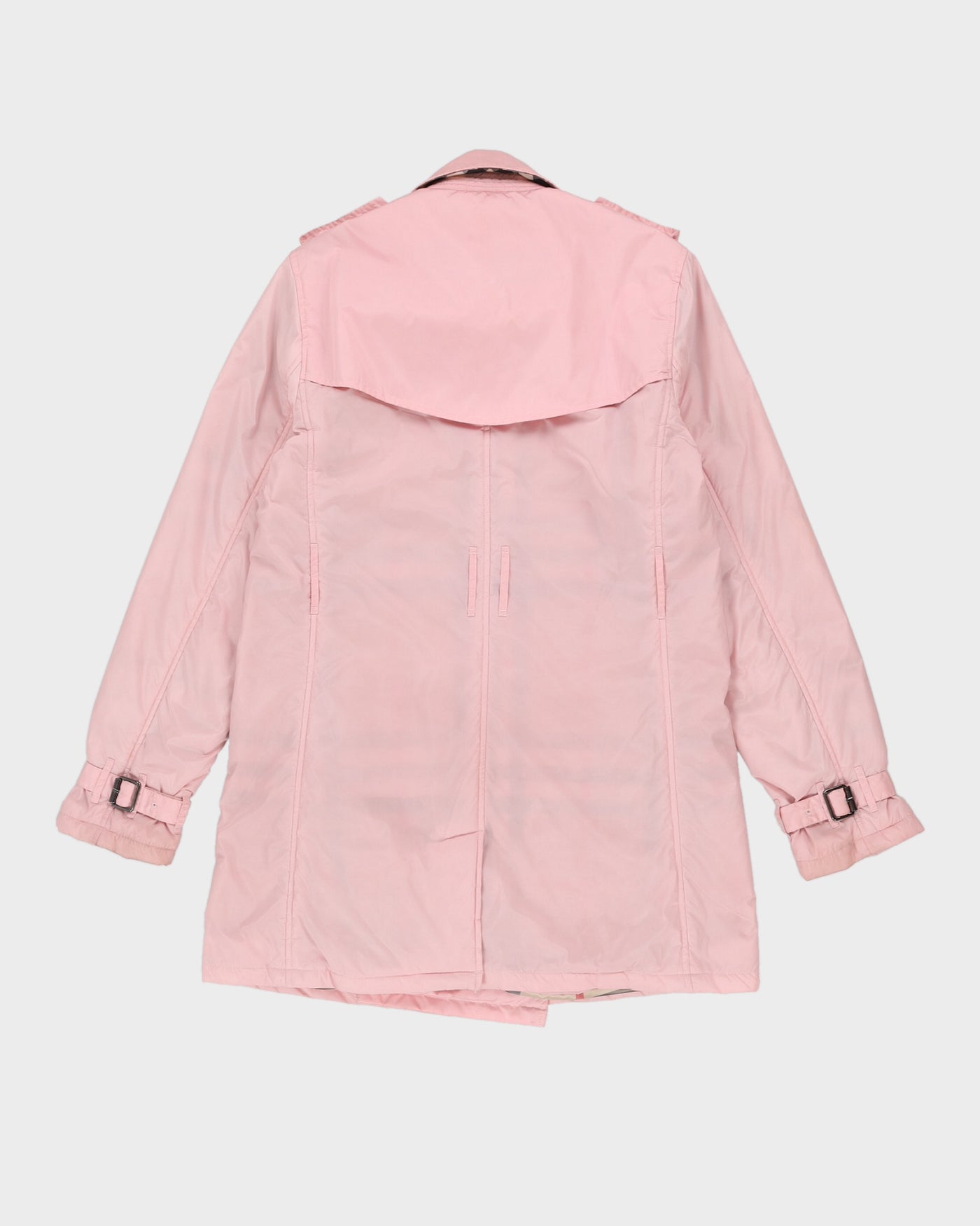 Burberry London Pink Padded Rain Mac Jacket - S