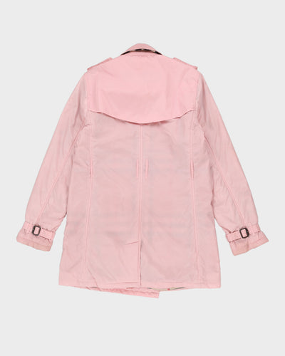 Burberry London Pink Padded Rain Mac Jacket - S